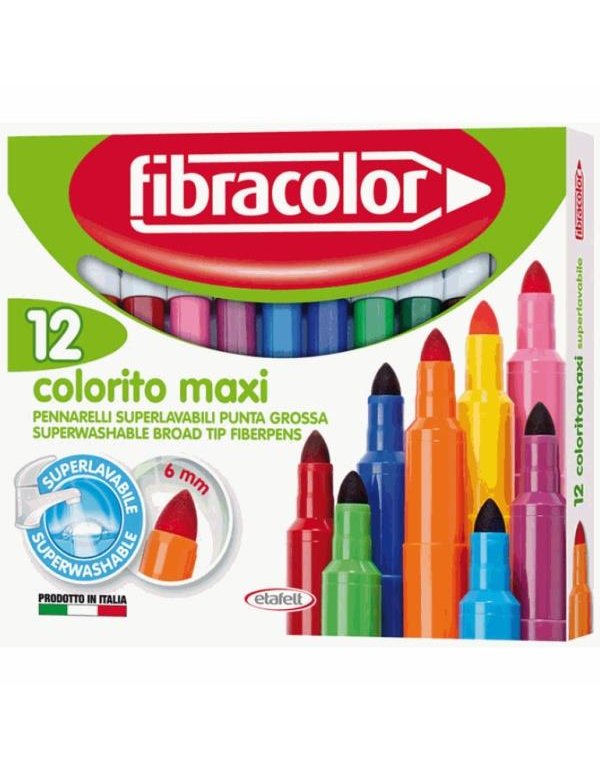 ΜΑΡΚΑΔΟΡΟΙ FIBRA COLORITO MAXI ΤΩΝ 12