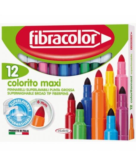 ΜΑΡΚΑΔΟΡΟΙ FIBRA COLORITO MAXI ΤΩΝ 12